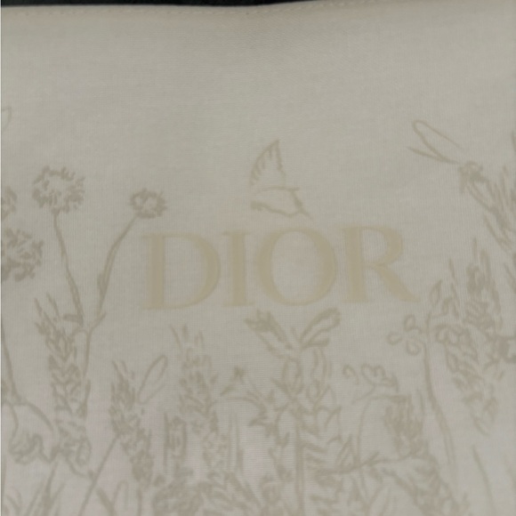 DIOR Beauty Spring Flower LARGE Pouch Makeup Bag CLUTCH Natural Beige New In Box - Picture 2 of 5